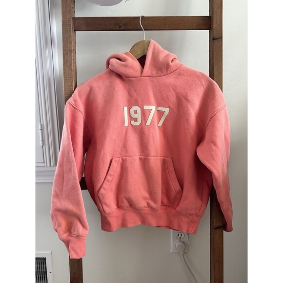 Fear Of God Essentials 1977 Hoodie "Coral" Size 8 Women's AUTHENTIC - Picture 1 of 5